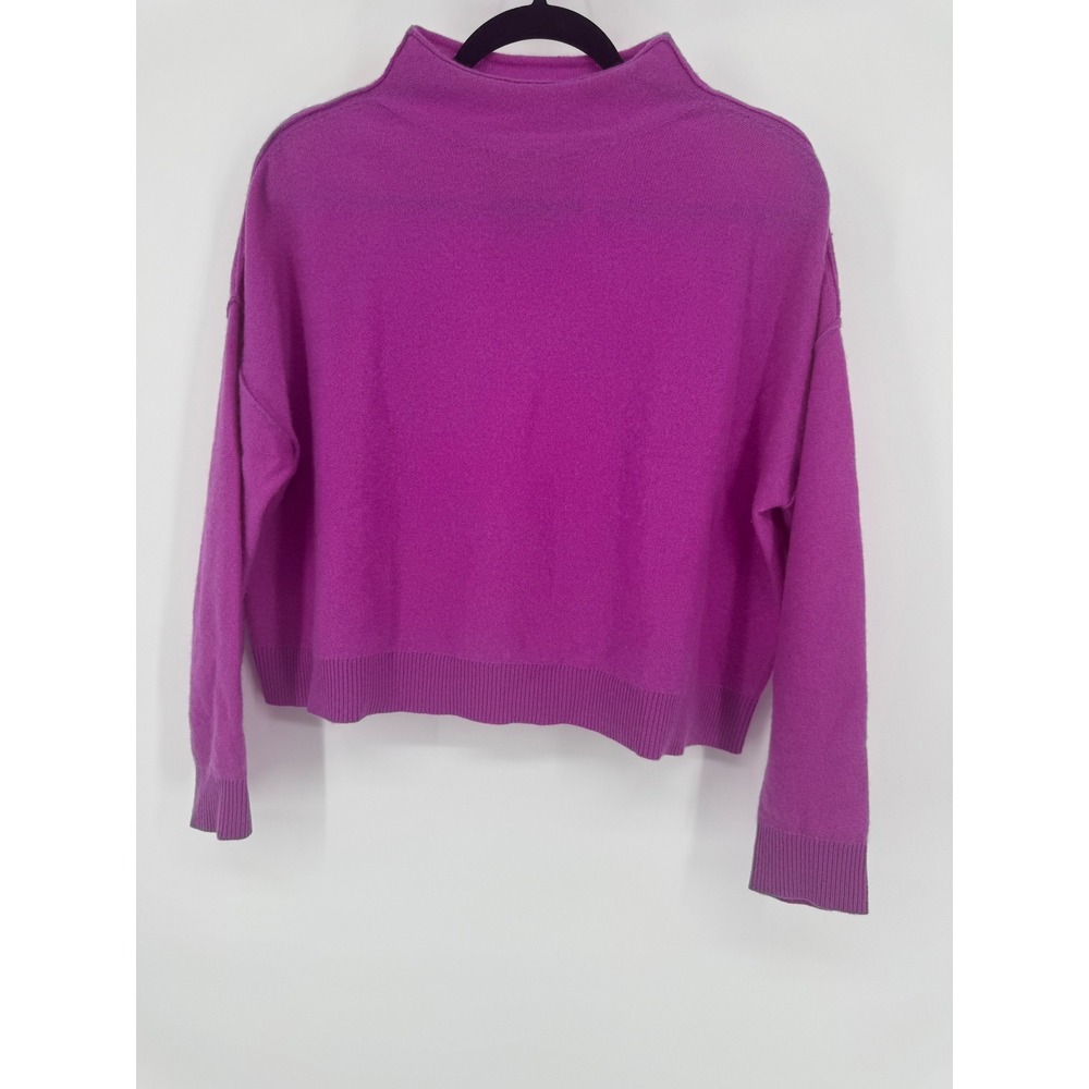 Anthropologie Pilcro Cashmere Sweater XS Magenta Purple Mock Neck Boxy Pullover